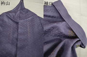 平和屋着物●訪問着 お召地 刺繍 花丸文 正絹 逸品 AABJ1415ck