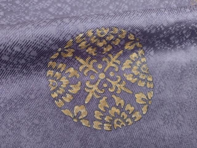 平和屋着物●訪問着 お召地 刺繍 花丸文 正絹 逸品 AABJ1415ck