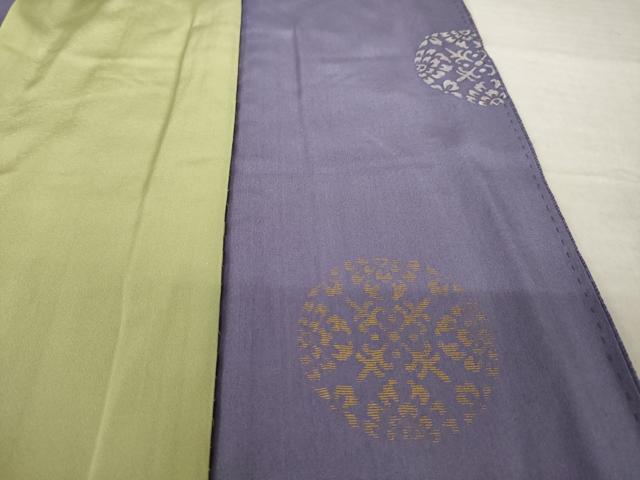 平和屋着物●訪問着 お召地 刺繍 花丸文 正絹 逸品 AABJ1415ck