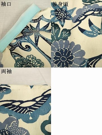 平和屋着物●上質な小紋 型染め 松竹梅流水花文 正絹 逸品 AABJ1417ck