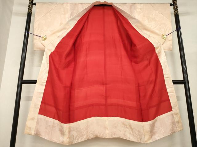 平和屋着物●アンティーク 大正ロマン 長襦袢 袷 鳳凰花地紋 宍色 正絹 逸品 AABJ1418ck