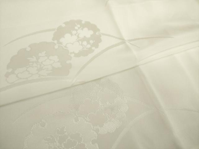 平和屋着物●長襦袢 袷 雪輪重ね芝花地紋 生成り色 さが美扱い 正絹 逸品 AABJ1420ck
