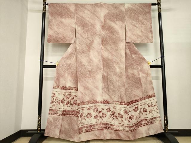 平和屋着物●訪問着 総絞り 草花文 正絹 逸品 AABJ1424ck