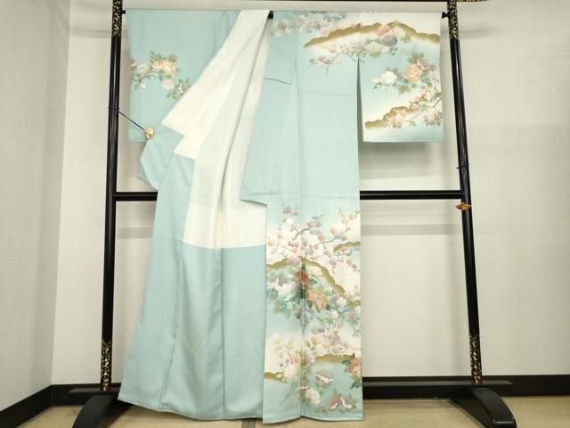 平和屋着物●訪問着 作家物 雲重ね花文 暈し染め 金銀彩 正絹 逸品 AABJ1431ck