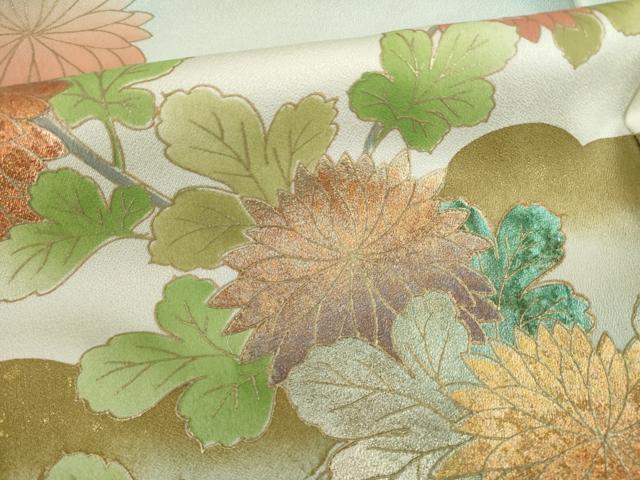 平和屋着物●訪問着 作家物 雲重ね花文 暈し染め 金銀彩 正絹 逸品 AABJ1431ck