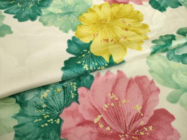 平和屋着物●上質な小紋 舞花文 正絹 逸品 AABJ1433ck