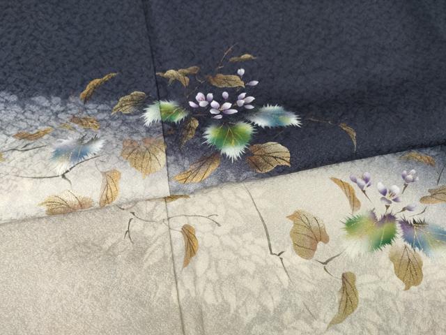 平和屋着物●和紙染染色作家・植村彩弘 訪問着 枝花文 暈し染め 金彩 正絹 逸品 AABJ1440ck