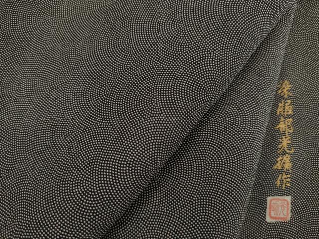 平和屋着物●伝統工芸師 服部光擴 江戸小紋 鮫小紋柄 正絹 逸品 AABJ1441ck