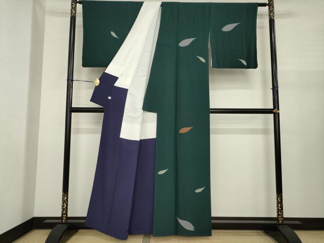 平和屋着物●世界的人形師 辻村寿三郎 ジュサブロー 小紋 舞桜文 正絹 逸品 AABJ1448ck