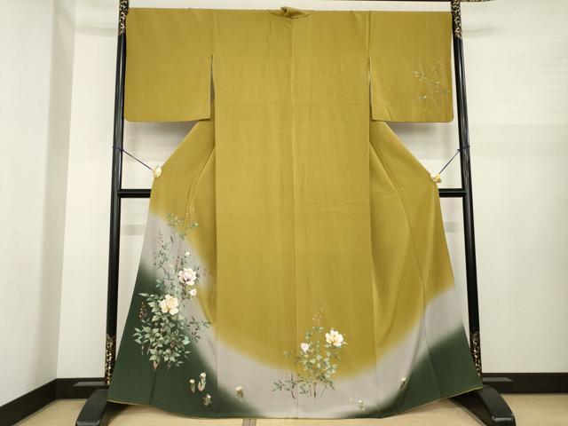 平和屋着物●訪問着 作家物 南天花文 暈し染め 正絹 逸品 AABJ1449ck