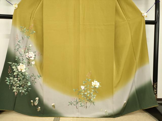 平和屋着物●訪問着 作家物 南天花文 暈し染め 正絹 逸品 AABJ1449ck