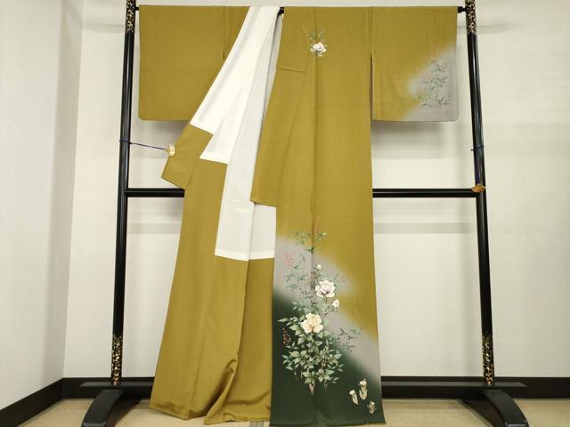 平和屋着物●訪問着 作家物 南天花文 暈し染め 正絹 逸品 AABJ1449ck