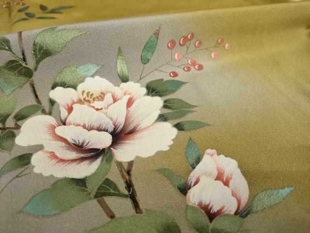 平和屋着物●訪問着 作家物 南天花文 暈し染め 正絹 逸品 AABJ1449ck