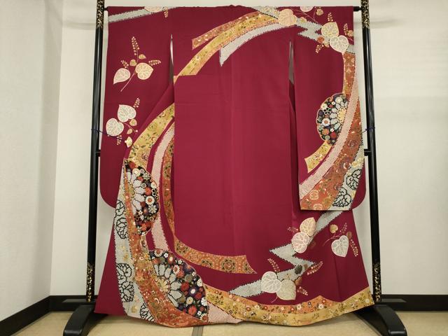 平和屋着物●豪華振袖 蔓帯花文 金彩 三越扱い 正絹 逸品 AABJ1452ck
