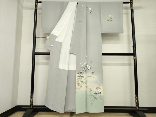 平和屋着物●訪問着 友禅 花鳥文 正絹 逸品 AABJ1460ck