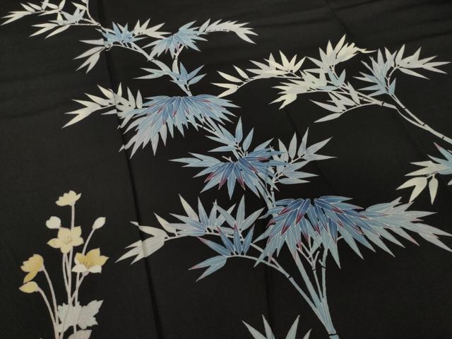 平和屋着物●訪問着 作家物 笹竹文 黒地 正絹 逸品 AABJ1465ck