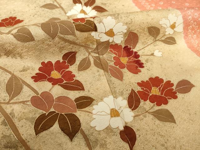平和屋着物●訪問着 流水枝花文 正絹 逸品 AABJ1469ck