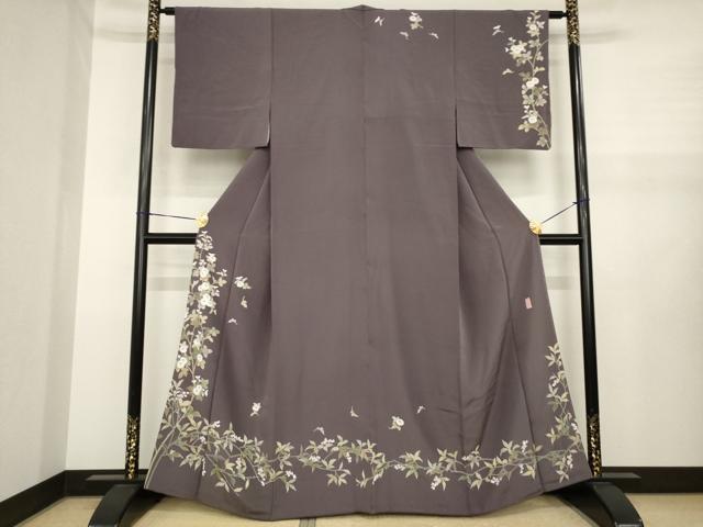 平和屋着物●訪問着 友禅 作家物 草花文 そごう扱い 正絹 逸品 AABJ1471ck