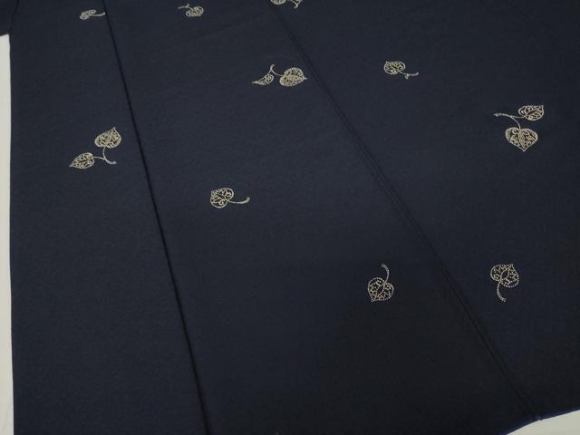 平和屋着物●上質な小紋 印伝 葵 正絹 逸品 AABJ1475ck