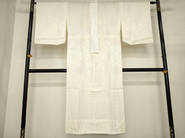 平和屋着物●長襦袢 無双仕立て 立涌花地紋 生成り色 正絹 逸品 未使用 AABJ1481ck