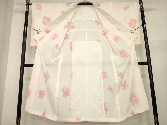 平和屋着物●長襦袢 無双仕立て 舞花文 正絹 逸品 AABJ1484ck