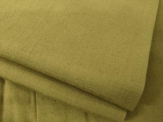 平和屋着物●結城紬 色無地 国防色 正絹 逸品 AABJ1486ck
