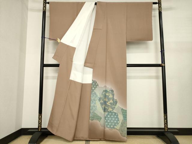 平和屋着物●豪華色留袖 道長花文 金彩 正絹 逸品 AABJ1487ck