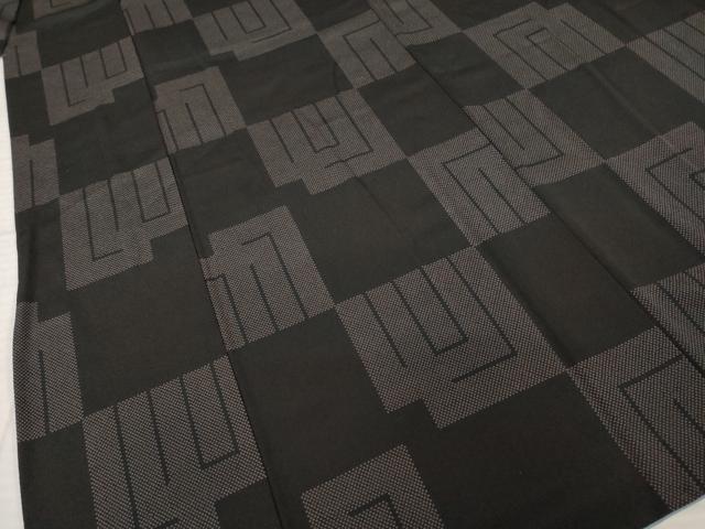 平和屋着物●上質な小紋 源氏香花文 黒地 正絹 逸品 AABJ1490ck