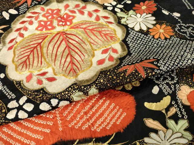 平和屋着物●豪華振袖 駒刺繍 絞り 桐 松竹梅 正絹 逸品 AABJ1491ck