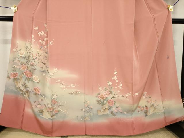 平和屋着物●訪問着 作家物 松華 枝花文 暈し染め 正絹 逸品 AABJ1495ck