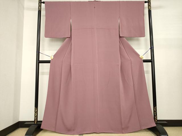 平和屋着物●上質な色無地 蘇芳香色 正絹 逸品 AABJ1497ck