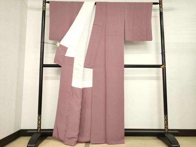 平和屋着物●上質な色無地 蘇芳香色 正絹 逸品 AABJ1497ck