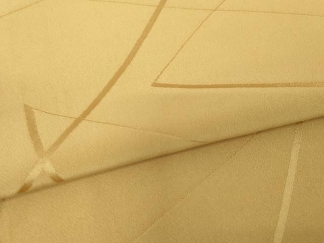 平和屋着物●上質な色無地 幾何学地紋 黄唐茶色 正絹 逸品 未使用 AABJ1502ck