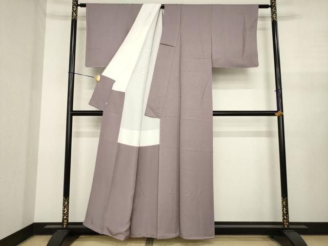 平和屋着物●上質な色無地 作家物 鳩羽鼠色 正絹 逸品 未使用 AABJ1515ck