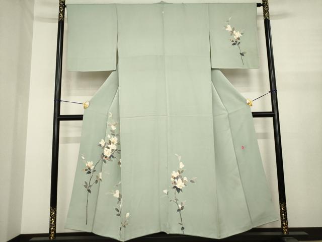 平和屋着物●本加賀友禅作家 南克治 訪問着 枝花文 正絹 逸品 AABJ1520ck