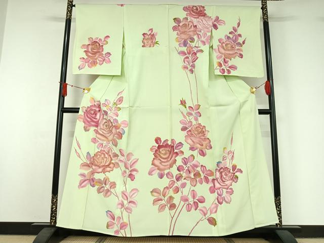 平和屋着物▽訪問着 単衣 枝花文 金彩 正絹 逸品 AABJ1523jh