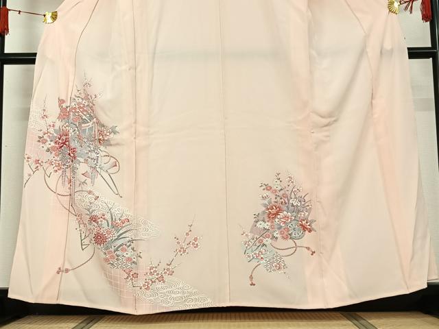 平和屋着物▽訪問着 単衣 吉祥花車文 正絹 逸品 AABJ1524jh