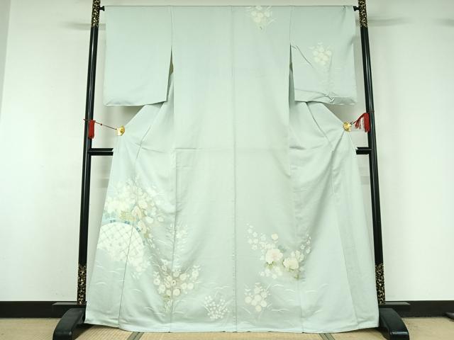 平和屋着物▽訪問着 単衣 花籬文 正絹 逸品 AABJ1525jh