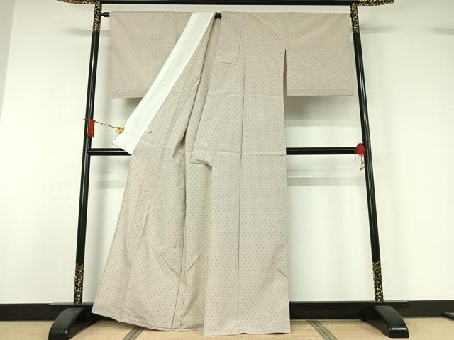 平和屋着物▽本塩沢 単衣 十字絣 正絹 逸品 AABJ1530jh