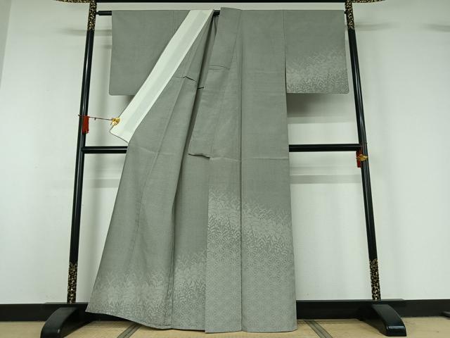 平和屋着物▽本塩沢 訪問着 単衣 110亀甲 麻の葉文様 正絹 逸品 AABJ1536jh