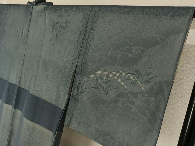 平和屋着物▽訪問着 無双 紗袷 紗×紗 手描き 芝花文 正絹 逸品 AABJ1544jh