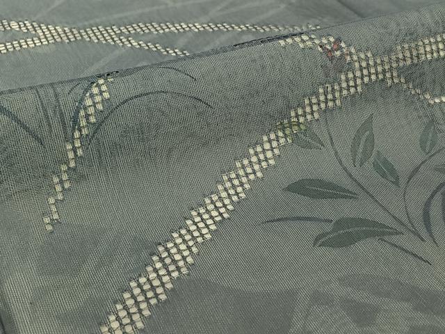 平和屋着物▽訪問着 無双 紗袷 紗×紗 手描き 芝花文 正絹 逸品 AABJ1544jh
