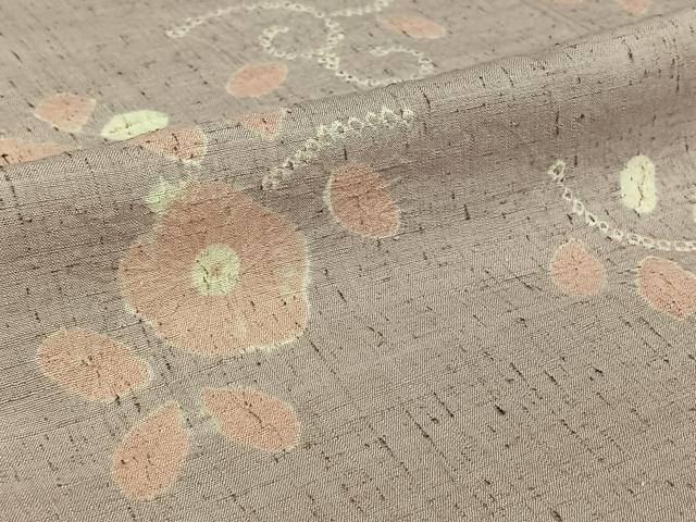 平和屋着物▽上質な紬 単衣 絞り 辻が花 正絹 逸品 AABJ1546jh