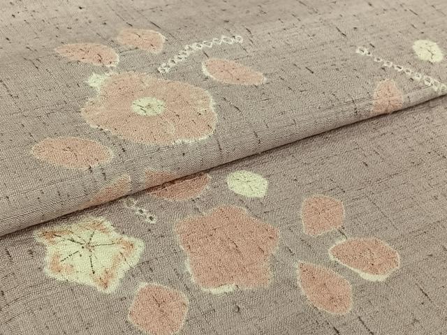 平和屋着物▽上質な紬 単衣 絞り 辻が花 正絹 逸品 AABJ1546jh