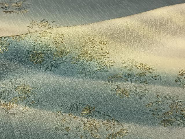平和屋着物▽訪問着 単衣 刺繍 花丸文 暈し染め 金糸 正絹 逸品 AABJ1547jh