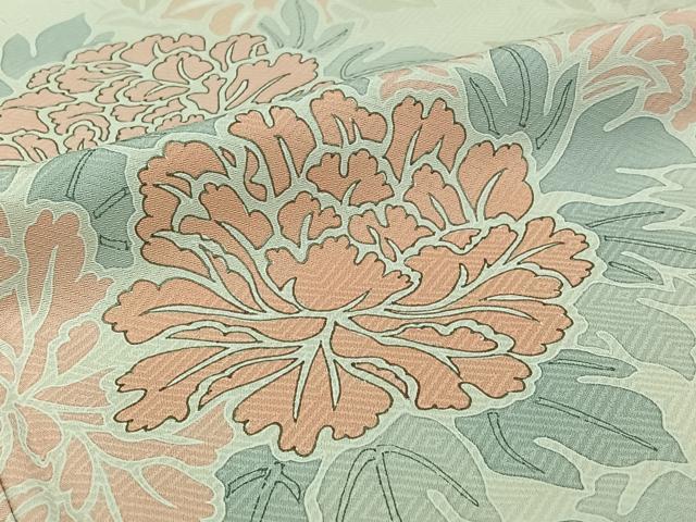 平和屋着物▽訪問着 単衣 草花文 正絹 逸品 AABJ1569jh
