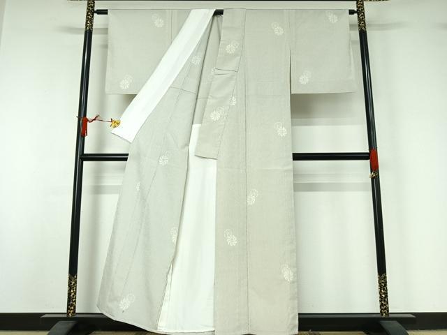 平和屋着物▽本塩沢 単衣 舞花文 正絹 逸品 AABJ1580jh