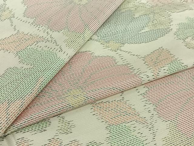 平和屋着物▽本場大島紬 白大島 単衣 草花文 正絹 逸品 AABJ1581jh