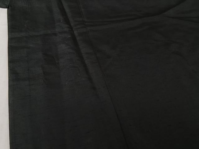 平和屋着物●男性 黒紋付 単衣 暗黒色 洗える着物 AABJ1589jh