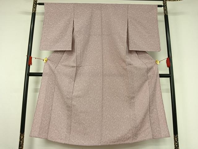 平和屋着物▽お召 単衣 霞文 銀通し地 正絹 逸品 AABJ1591jh